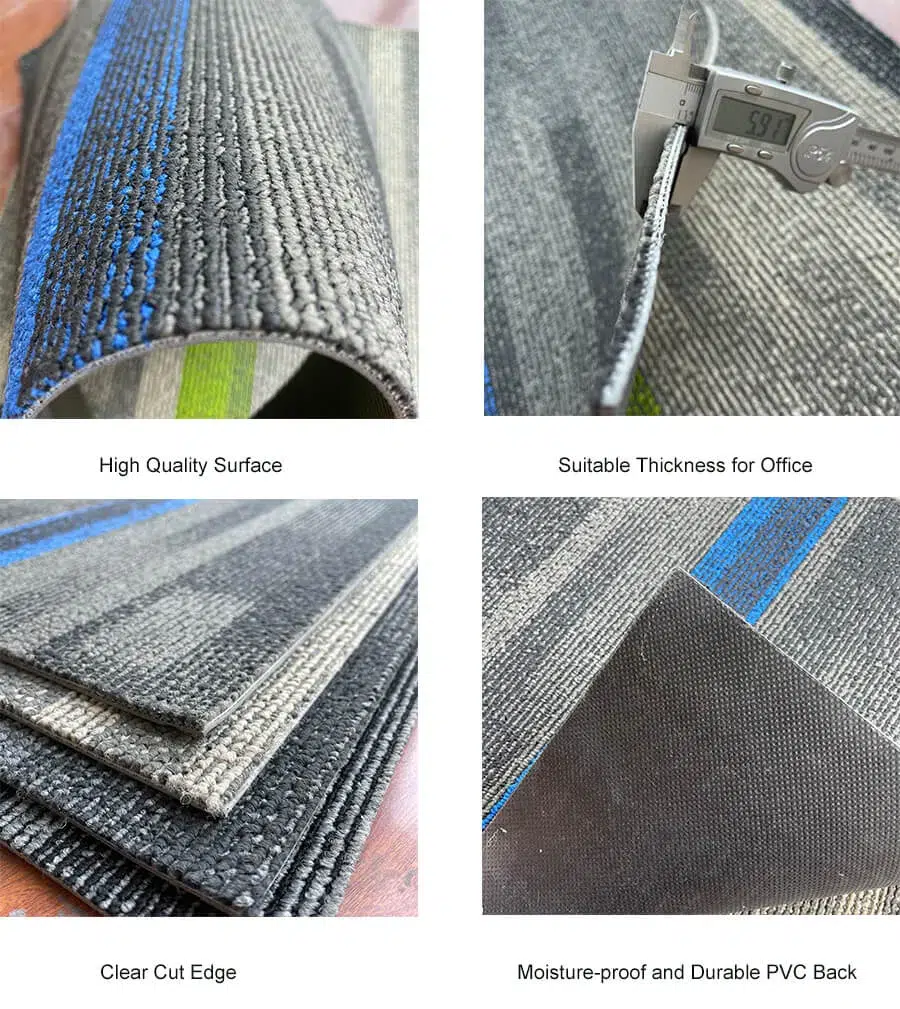 High Quality Stripe 50x50cm seamless carpet tiles for office Foxflor