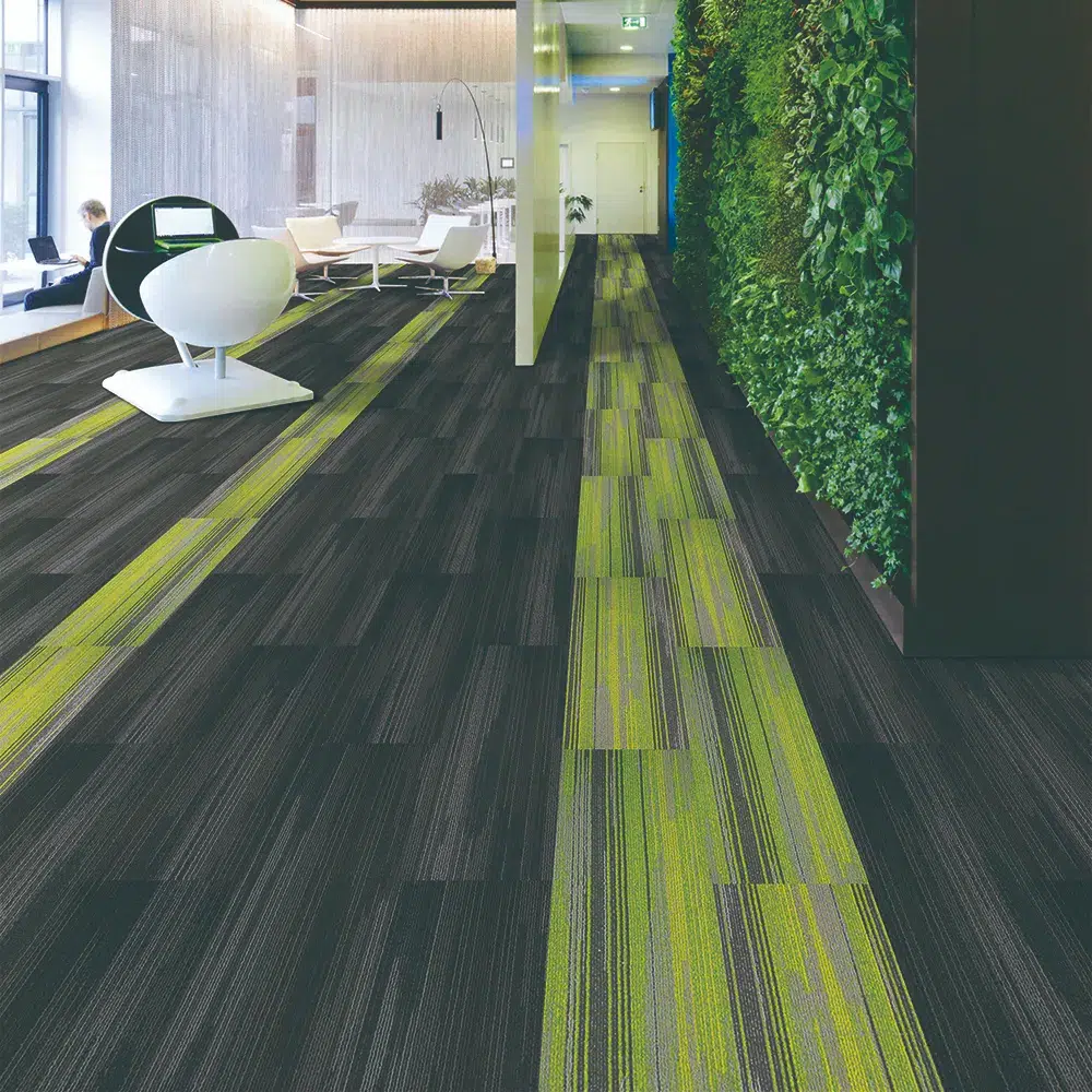 green carpet tile