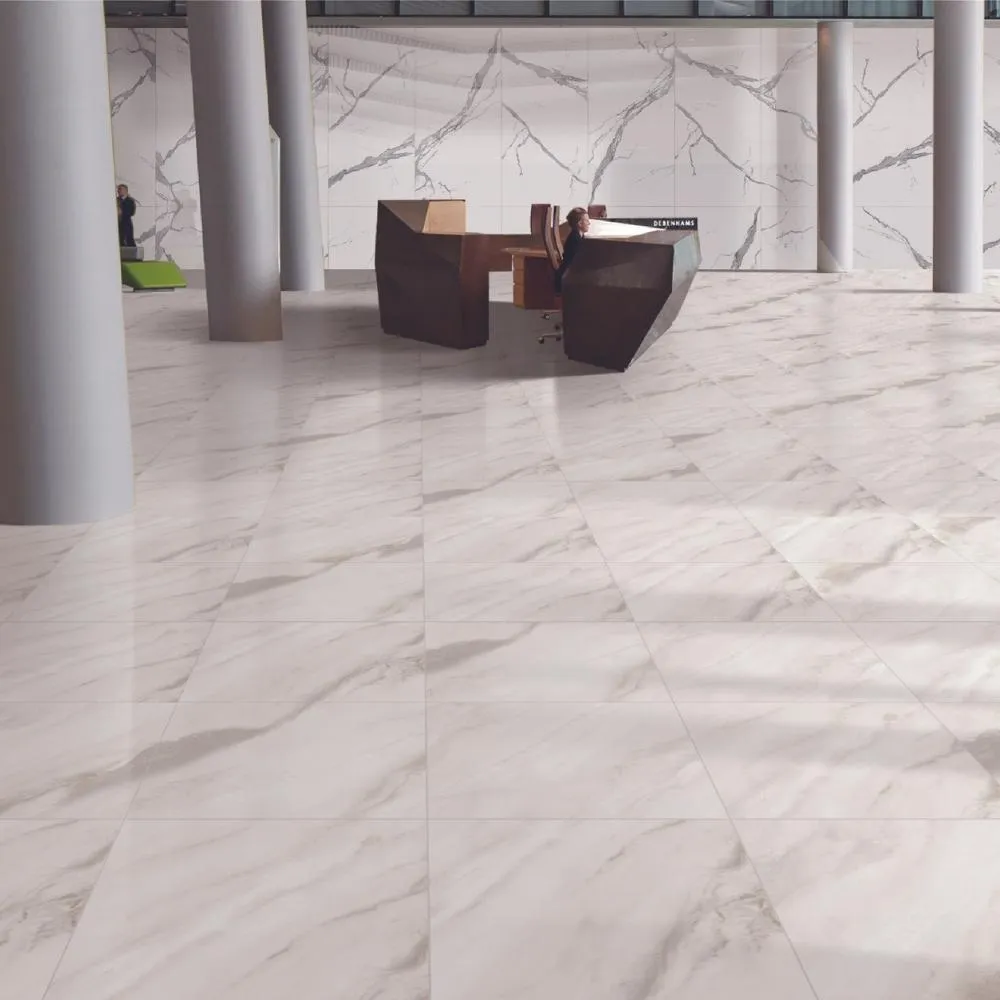 custom vinyl flooring with marble pattern